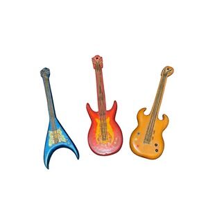 3PC Dollhouse Miniature Guitar Rock Music Art Furniture Decor Mini Toy Wood 4"